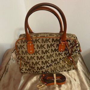 Michael Kors Jacquard Satchel with shoulder strap